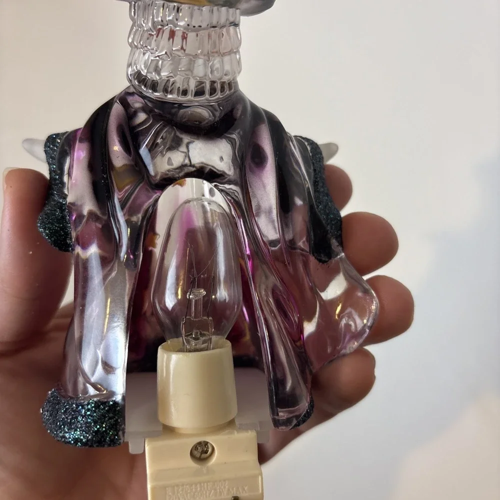 Vintage Halloween Witch Night Light Festive Acrylic Witch Glow Colorful with box